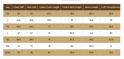 Men's Sizing