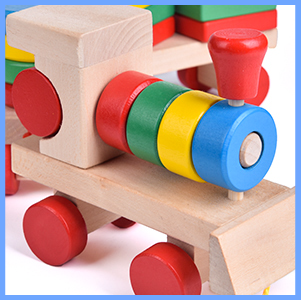 Wooden Stacking Train for Toddlers