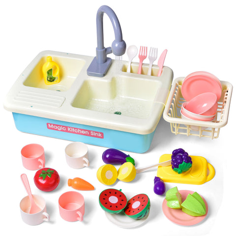 Kids' Pretend Play Kitchen Sink Toys Set