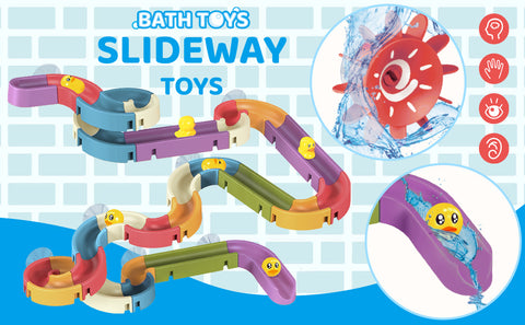 Duck Slide Bath Toys Wall Track Building Set For Kids Ages 4 - Temu