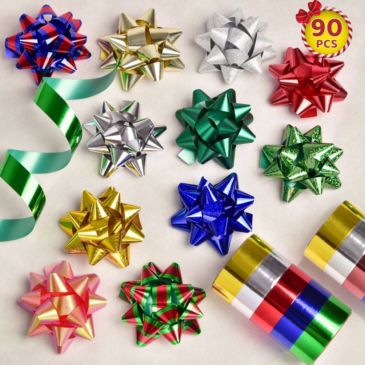 Christmas Bows for Gift Wrapping, 12PCS Wrap Pull Indonesia