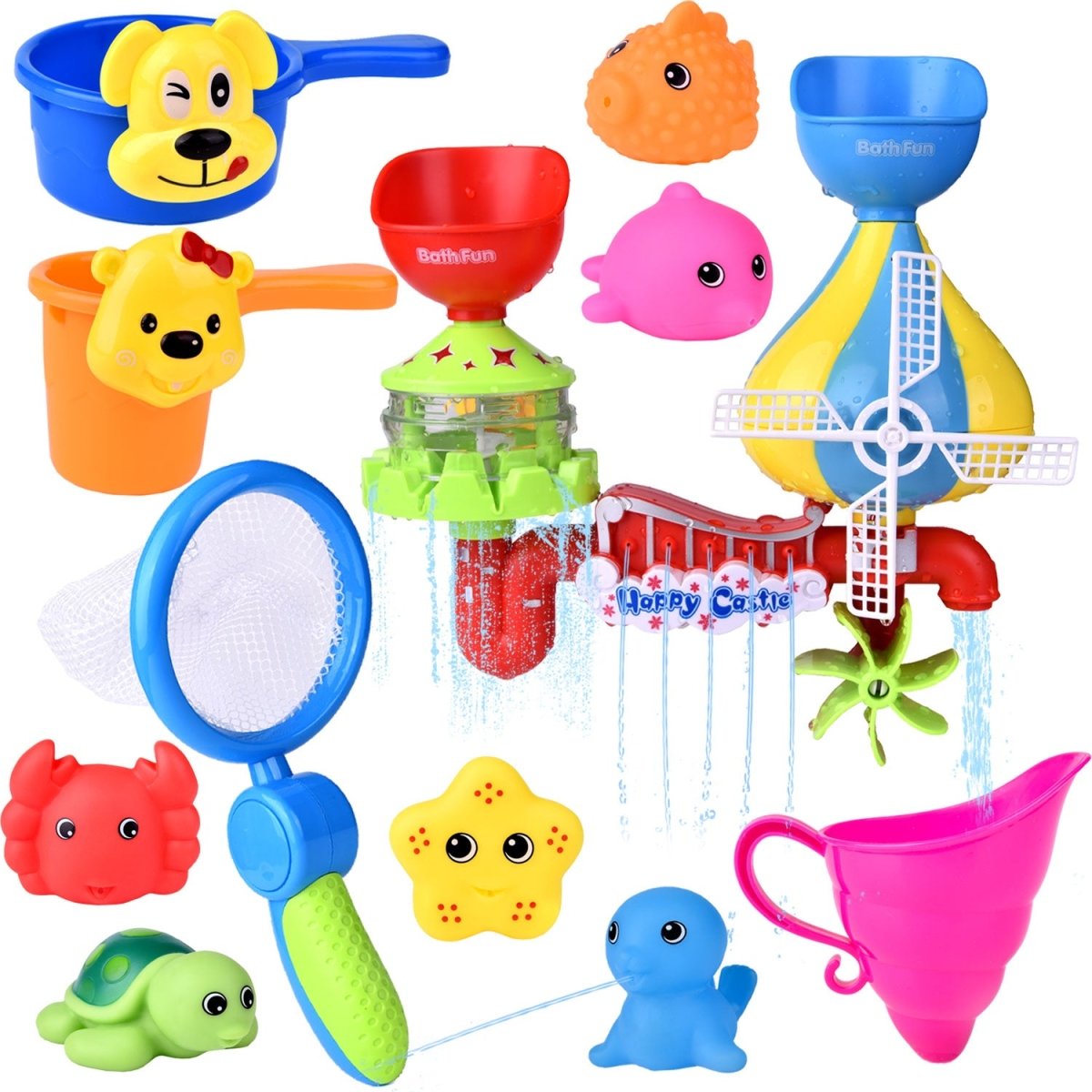 62PCS Bath Toys for Kids Ages 4-8 Duck Slide Bath Toys Wall Bathtub Toy  Slide