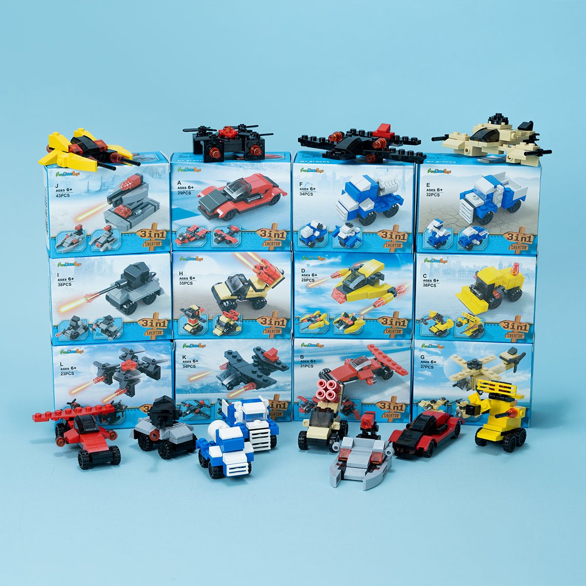 8 Boxes Police Car Mini Building Blocks Party Favors for Kids 8-12 in 25  Different Models, 8-in-1 Creative Police Truck Building Kit for Easter Eggs