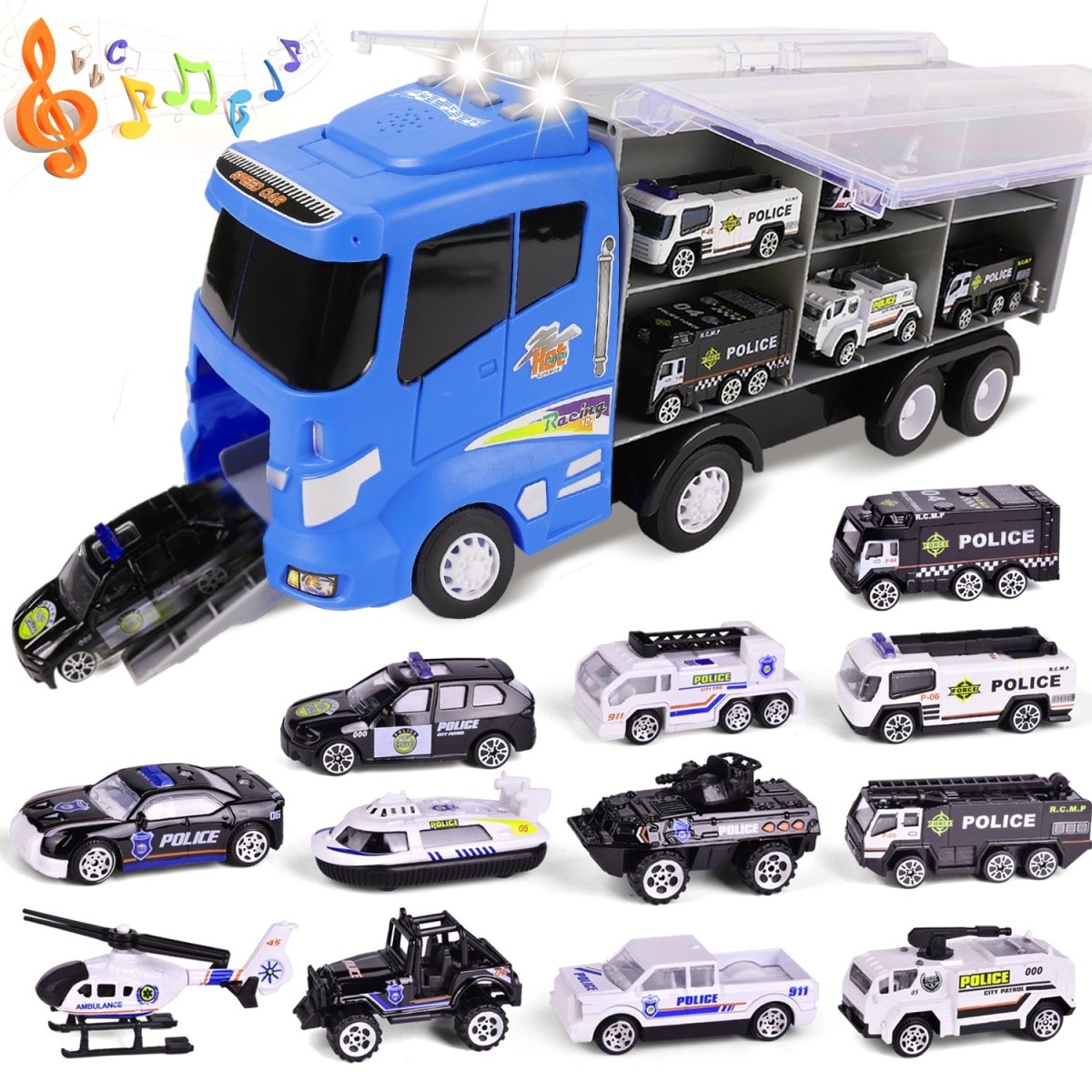 8 Boxes Police Car Mini Building Blocks Party Favors for Kids 8-12 in 25  Different Models, 8-in-1 Creative Police Truck Building Kit for Easter Eggs