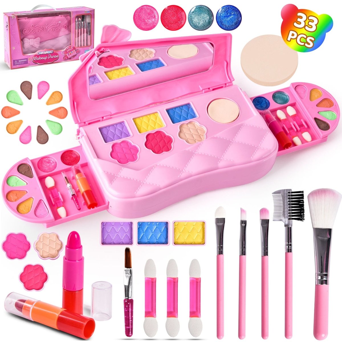 Girls Makeup Kit For Kids Children#39;s Makeup Set Girls Princess Make Up  Box Nontoxic Cosmetics Kit Toys Pretend Play Makeup Beauty Toys Christmas G