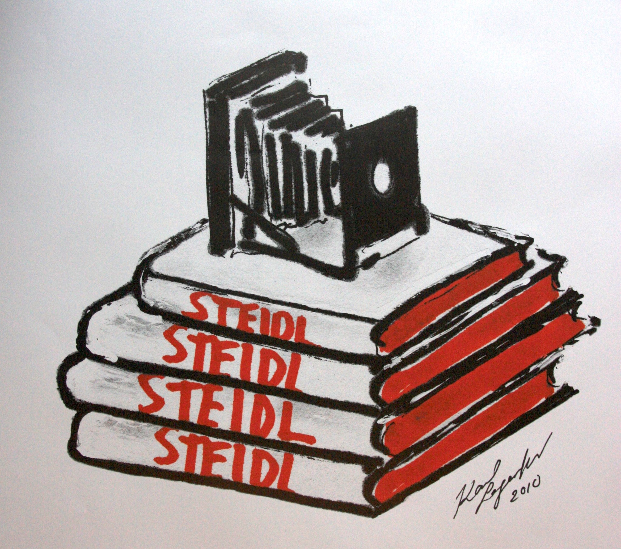 A 2010 ILLUSTRATION BY KARL LAGERFELD CELEBRATING GERHARD STEIDL.