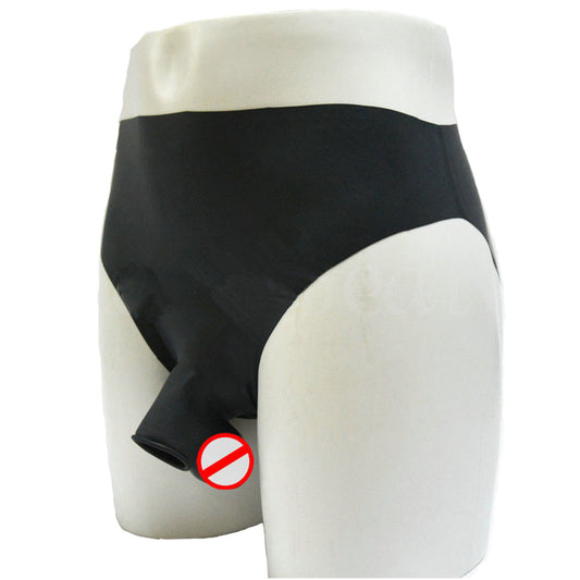 nonbranded Unique Sexy Transparent Man Rubber Latex Shorts Briefs Underwear  with Condom Egg Panties (S) at  Men's Clothing store