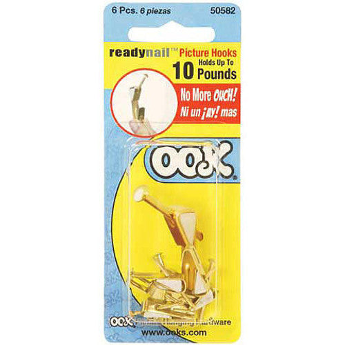 OOK ReadyNail 10 lb. Picture Hook (6-Piece) 50582 - The Home Depot