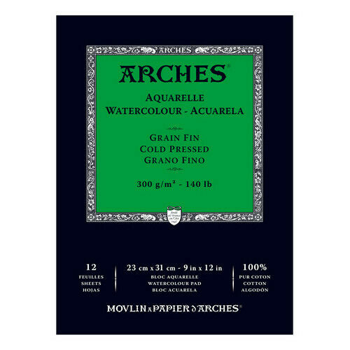 Arches 22 x 30 140 Lb./300g Hot Press Watercolor Sheets, Bright White