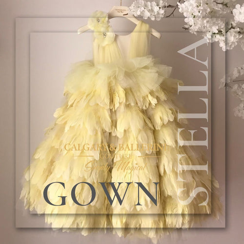 Stella Lemon Yellow | Yellow feather dress