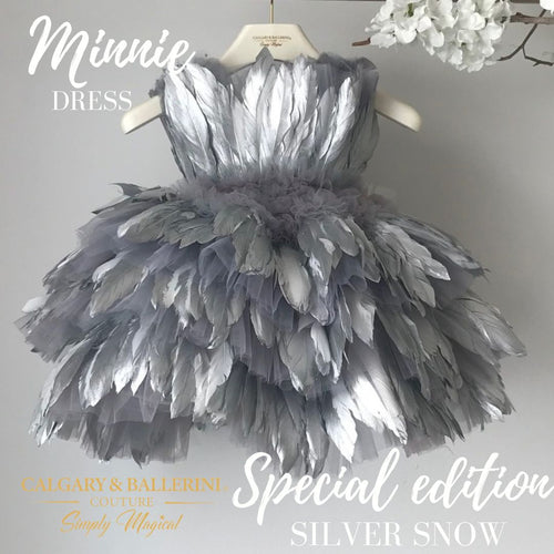 Sparkly feather dress |   Silver Birthday Dress