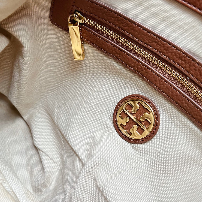 Tory Burch Caramel Leather Front Logo 2 Way Shoulder Bag – Luxury Trade
