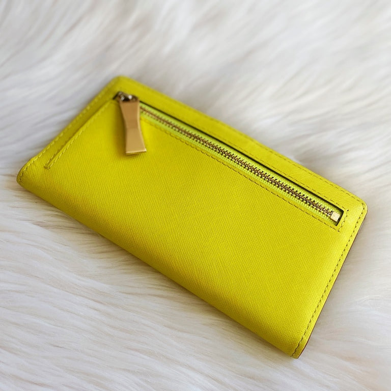 kate spade yellow leather purse