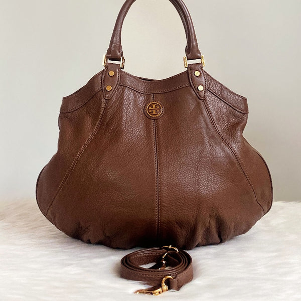 Tory Burch Chocolate Leather 2 Way Shoulder Bag – Luxury Trade