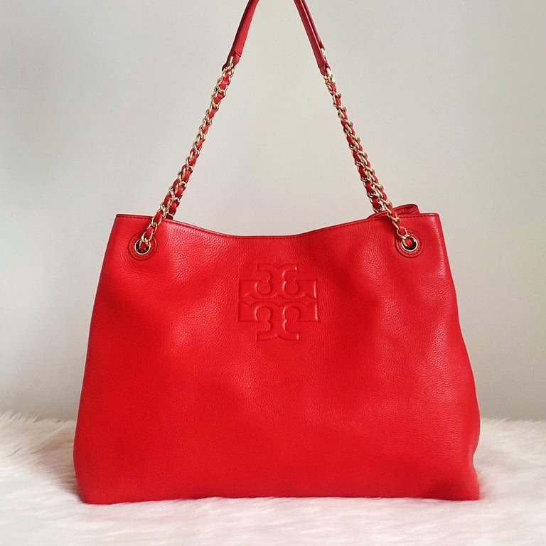 Tory Burch Red Leather Chained 2 Way Shoulder Bag – Luxury Trade