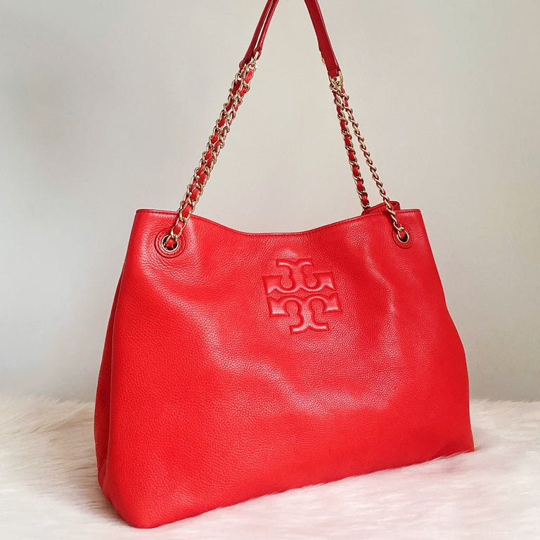 Tory Burch Red Leather Chained 2 Way Shoulder Bag – Luxury Trade