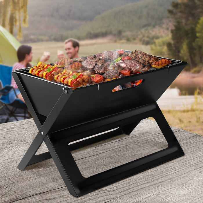 Notebook Style Portable Charcoal BBQ Grill