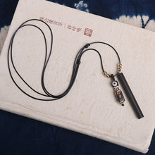 Load image into Gallery viewer, Ethnic Nepalese Ebony Letter Necklace Peace Brand Retro Simple Sweater Chain Costume Accessories Long necklace