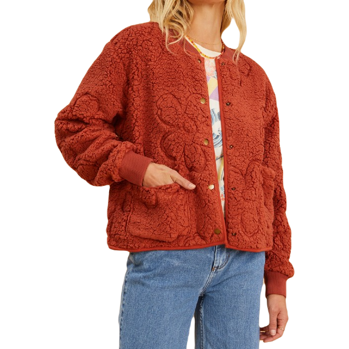 BILLABONG X THE SALTY BLONDE COZY SHORE BOMBER JAS - SIPPIN COCONUTS