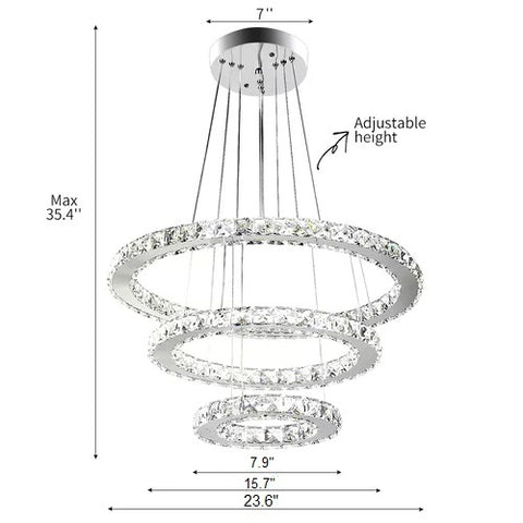 Three-tier Chandelier with Crystal Accents