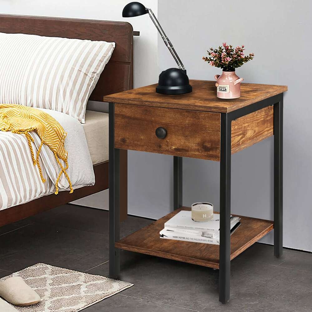 2-Tier Rustic Side Table