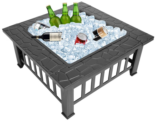 2-in-1 Large Fire Pit (32 Inches) - for outdoor BBQ and Ice Chest to cool the beer !