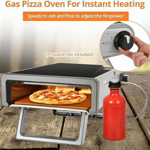 A portable gas oven perfect for instant heating, delivering authentic pizzas with unparalleled versatility.