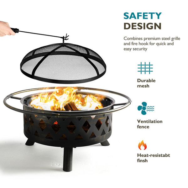 2-In-1 BBQ Grill Fire Pit - Embrace the outdoor spirit and a lifestyle-first philosophy