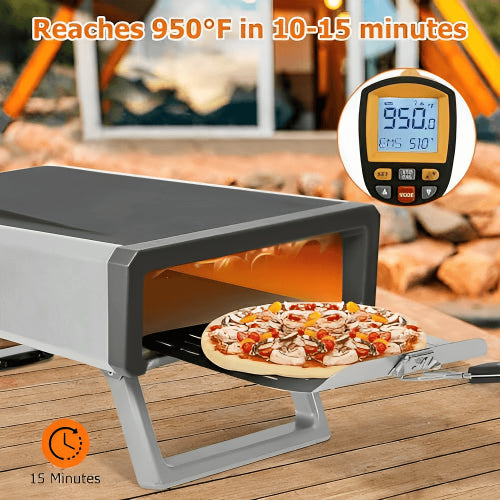 A portable pizza oven is perfect for baking and grilling.