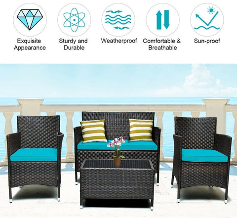 Our 4-piece rattan sofa set will bring you the most comfortable casual experience!