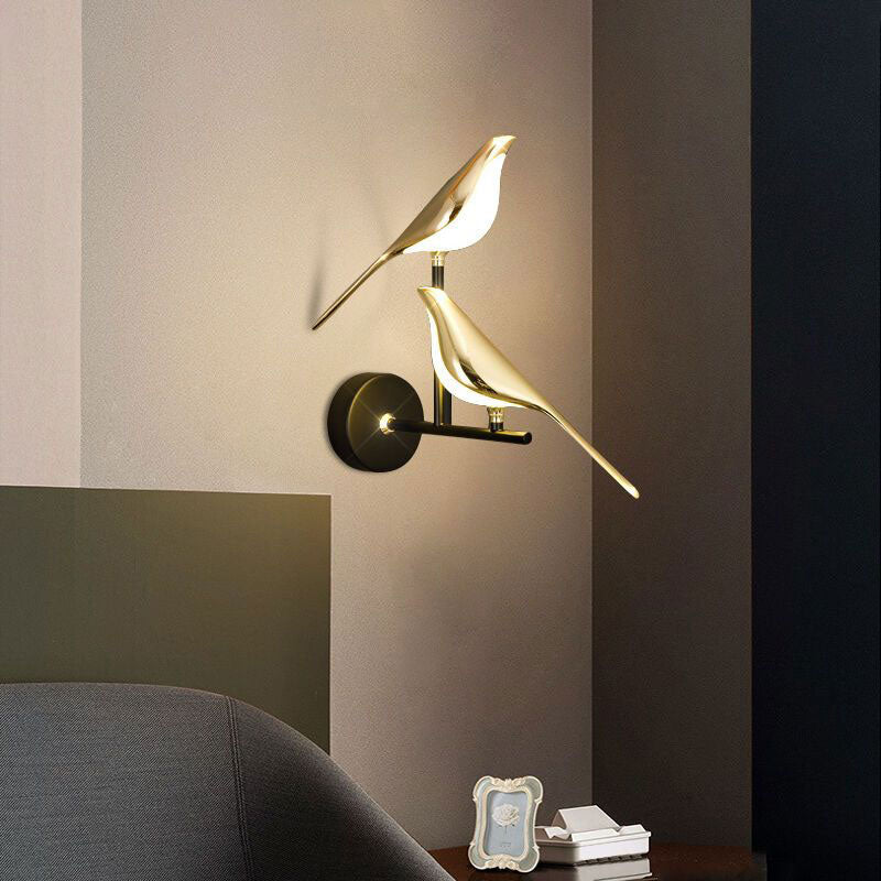 Bird Wall Light sconces serving as an accent piece, providing ambient lighting in a modern interior design.