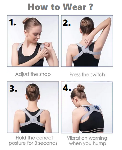 How to wear a back brace for correct posture and relief from shoulder and neck pain.