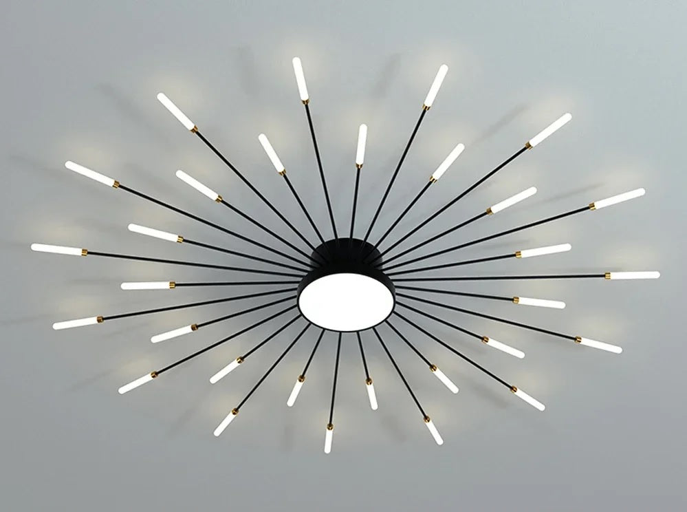 Transform your living space with a stunning Ceiling Light featuring a sunburst pattern.