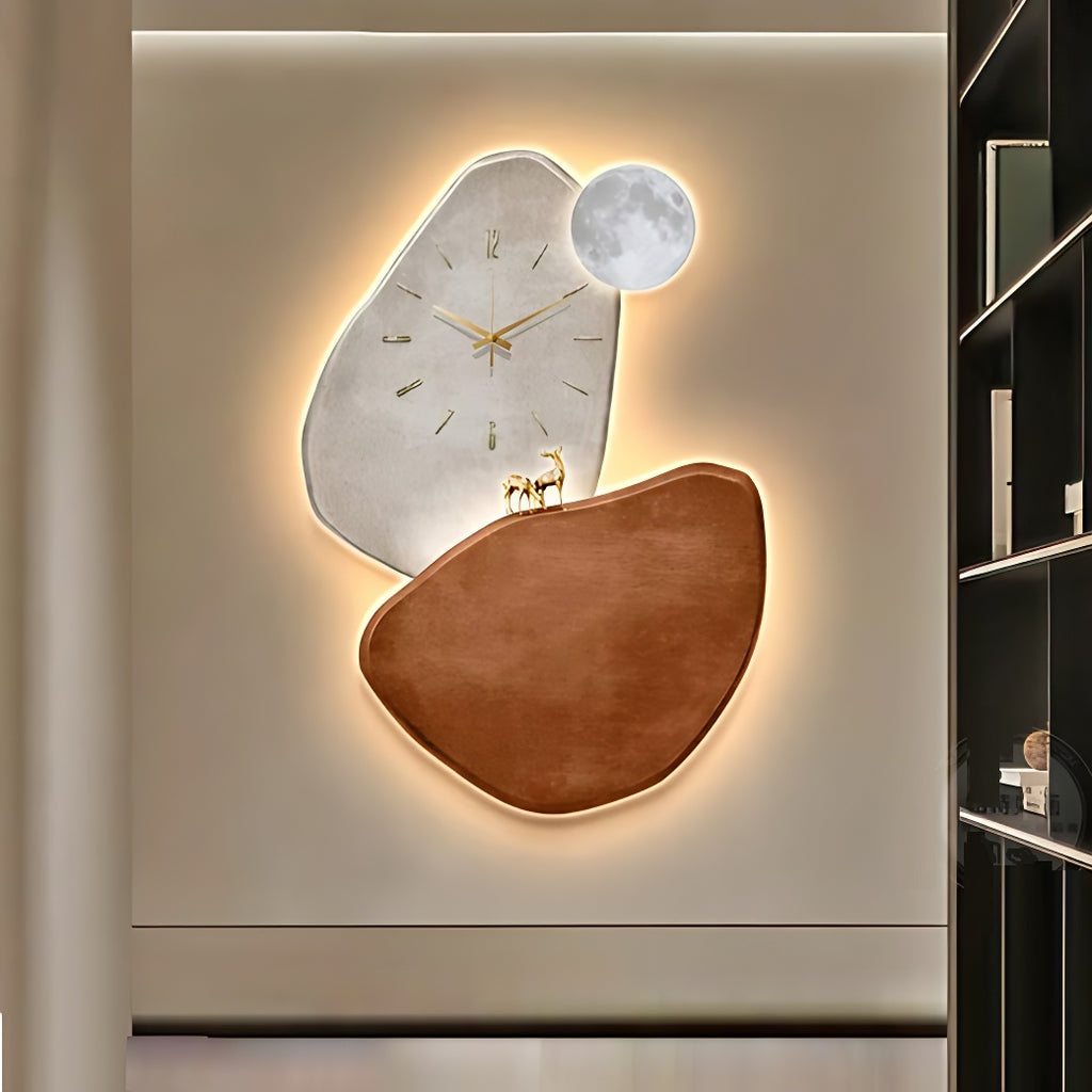 Add a touch of elegance to your wall decor with the stylish Stone Moon Wall Clock.