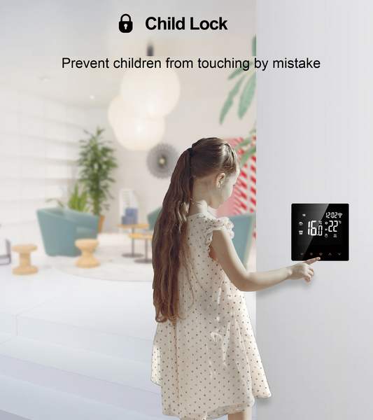 Child lock prevent children from entering the room by mistake, with an intuitive user interface.