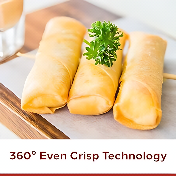 Experience healthier meals with the 360° even crisp technology of our professional chef-approved air fryer.