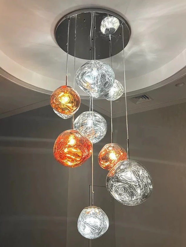 crystal pendant light | modern entryway chandelier | colorful glass pendant lights