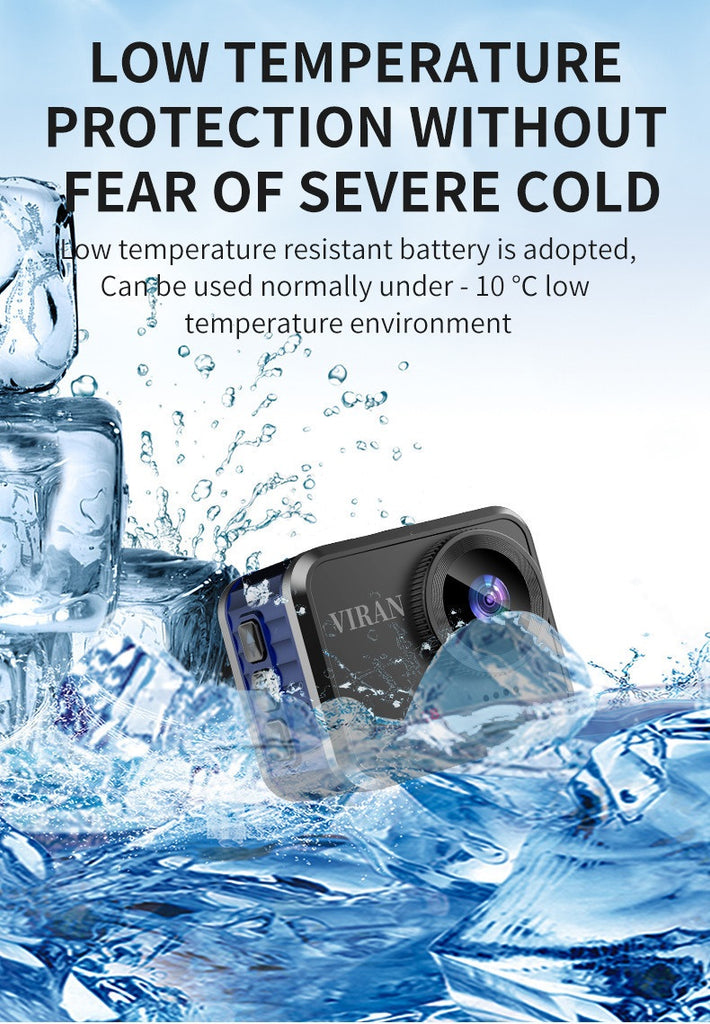 The action camera can work in low temperature environment.