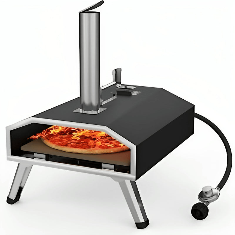 An outdoor pizza oven, perfect for culinary creativity, showcasing pizzeria-quality pizza.