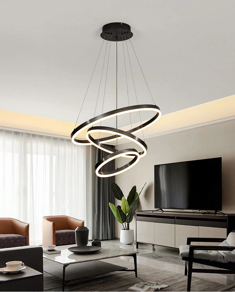 modern black chandelier | ring chandelier | black chandelier for dining room | black chandelier farmhouse | modern ring chandelier | black ring chandelier