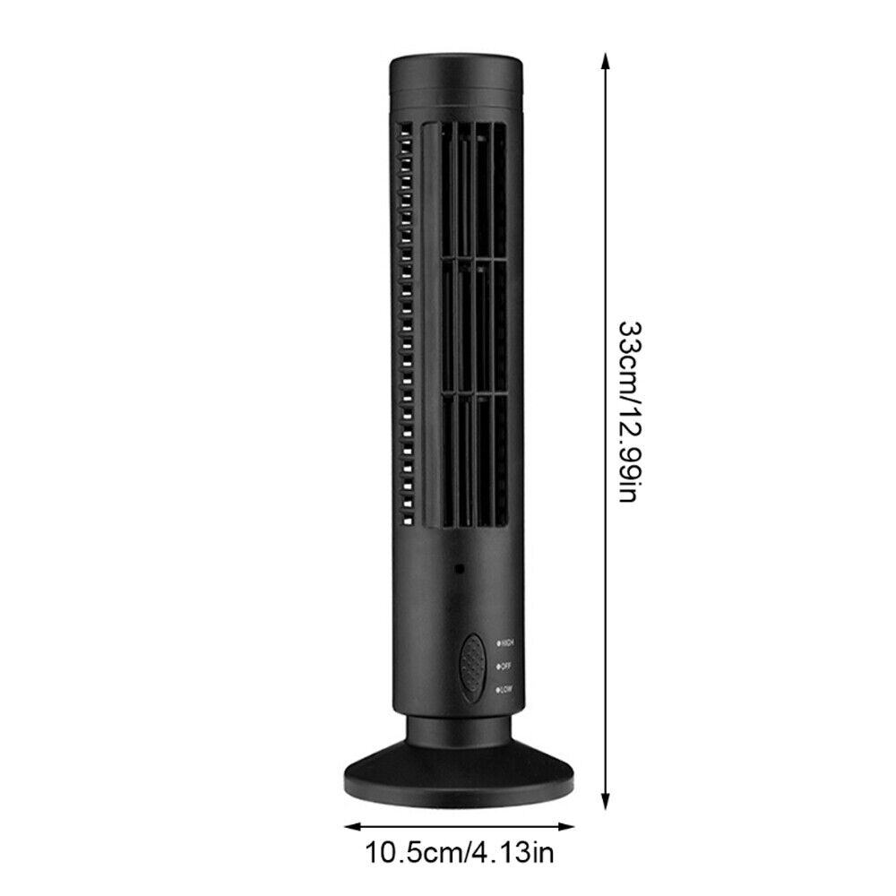 Black Tower Fan SpyCam with dimensions displayed, featuring 1080P high-quality surveillance.