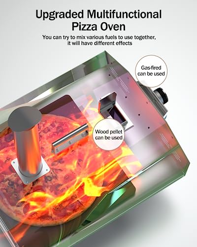 An image of an outdoor pizza oven with flames, showcasing culinary creativity.