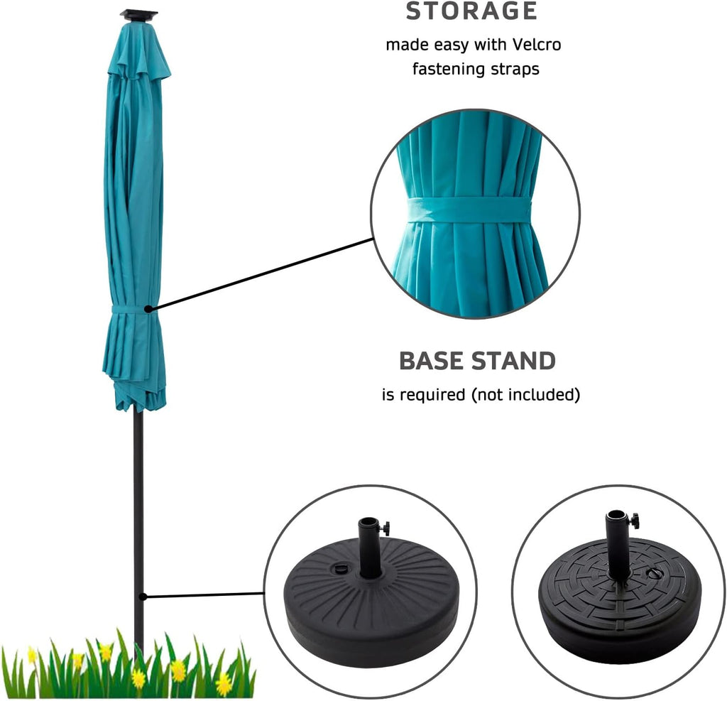 solar umbrella lights | 10-foot patio umbrella with solar lights | string lights for umbrella | umbrella pole light ｜ string lights for patio umbrella ｜ patio umbrella string lights | best umbrella lights ｜ waterproof umbrella lights