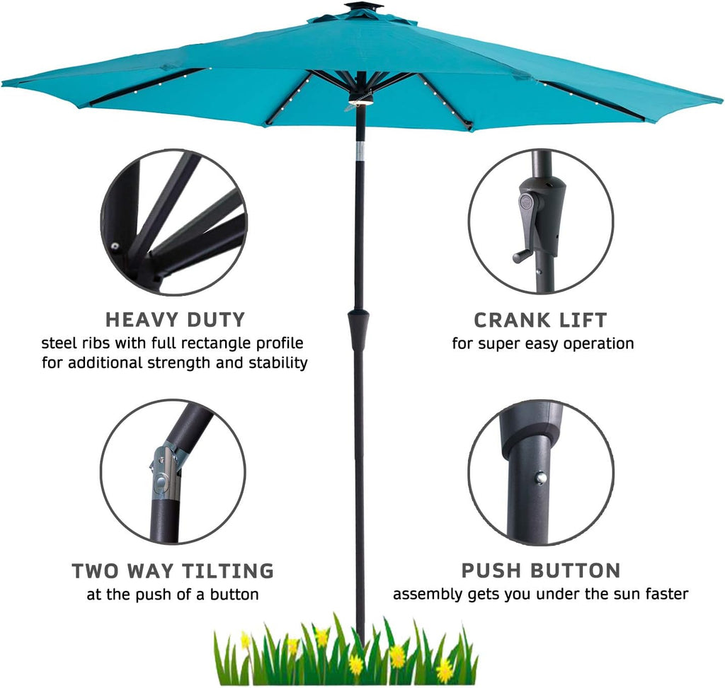 solar umbrella lights | 10-foot patio umbrella with solar lights | string lights for umbrella | umbrella pole light ｜ string lights for patio umbrella ｜ patio umbrella string lights | best umbrella lights ｜ waterproof umbrella lights