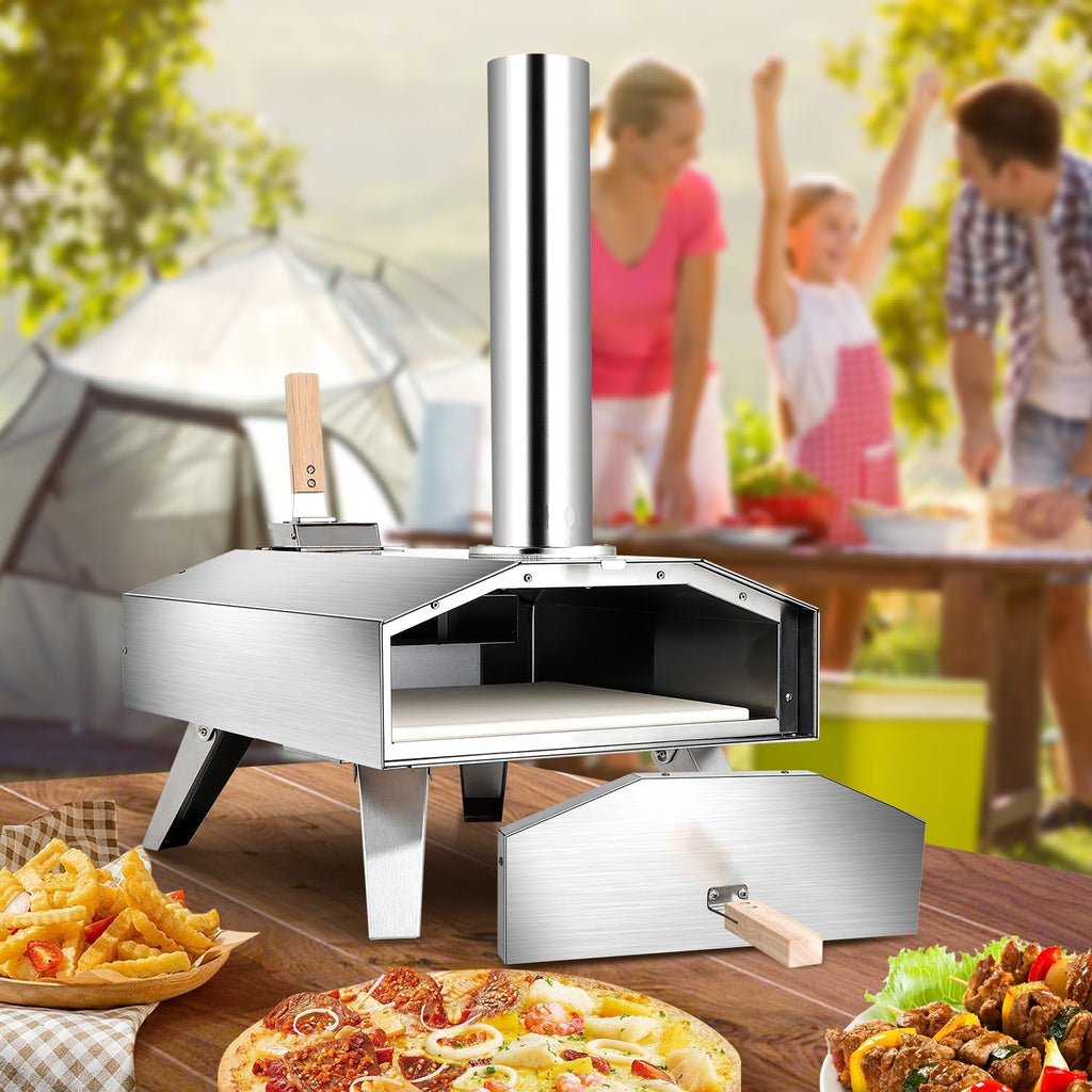 A delectable pizza oven on a table with culinary perfection.