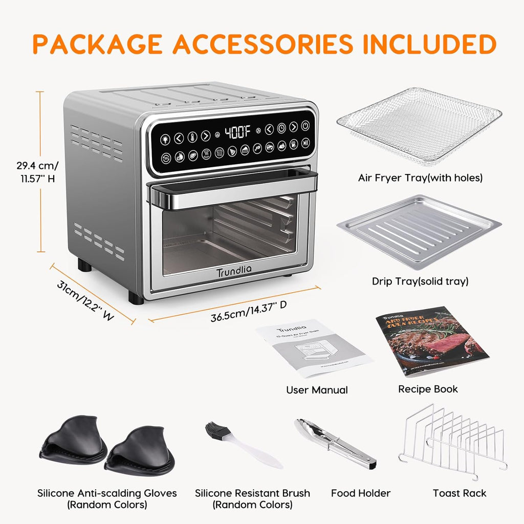 A quick and healthy cooking toaster oven with a package of accessories.