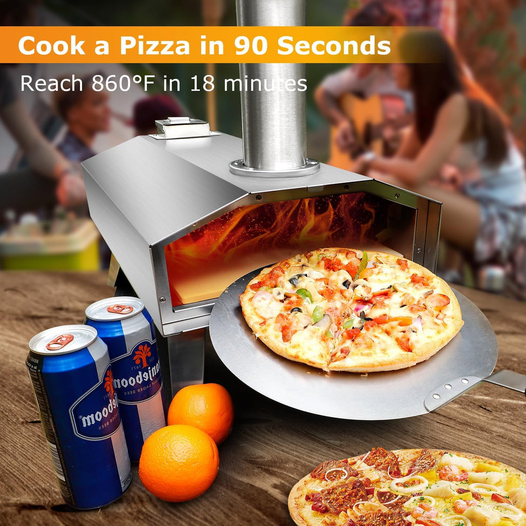 An outdoor portable pizza oven that can cook a delectable pizza in 90 seconds, perfect for culinary celebrations and creating memorable experiences.