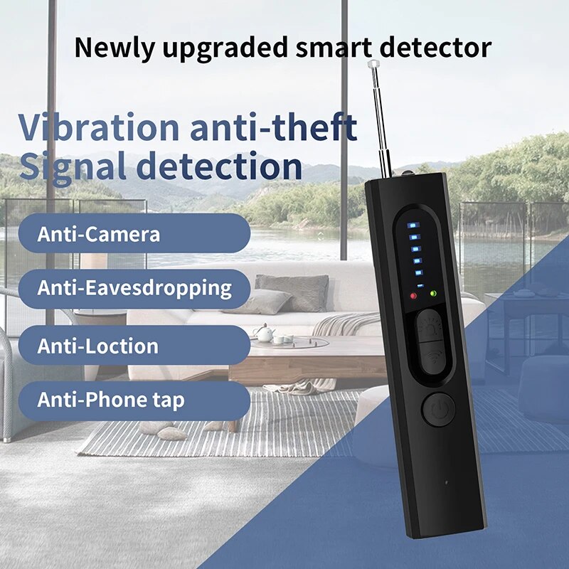 New upgraded anti-theft smart detector with vibration signal detection and discreet camera detection.