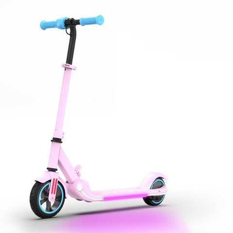 A pink Foldable Electric Scooter, perfect gift for kids.