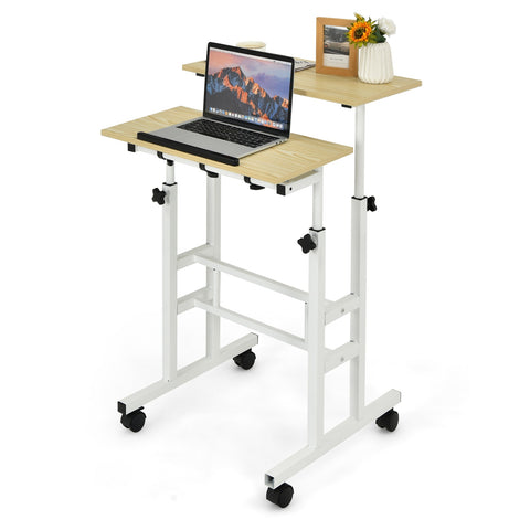 Smart Height Adjustable Computer Desk - Ergonomic, Two Tabletops, Minimalistic, Healthy Work Style, Office Table, Home Office